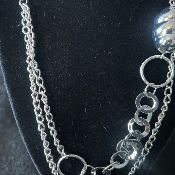 Silver Multi-Chain Necklace - Picture 3 of 6